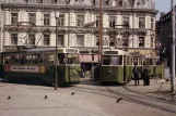 Postcard: Malmö tram line 4 with railcar 51 at Gustav Adolfs Torv (1967)