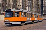 Postcard: Milan tram line 24 with articulated tram 4905 by Duomo (Via Cantù) (1978)