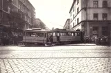 Postcard: Munich tram line 19 with sidecar 690 at Hermann-Lingg-Str. (1917)