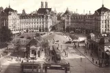 Postcard: Munich tram line 9  on Karlsplatz (Stachus) (1930)