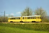 Postcard: Neuchâtel regional line 215 with articulated tram 1103 near Colombier (1967)