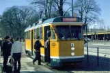 Postcard: Norrköping tram line 2 with railcar 84 at Centralstation (2002)