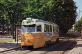 Postcard: Norrköping tram line 3 with railcar 118 at Centralstation (1971)