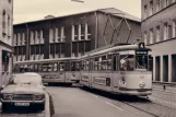 Postcard: Nuremberg tram line 4 with railcar 231 on Kirchenweg (1976)