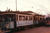 Postcard: Oslo tram line 5 with sidecar 488 near Ullevål sykehus (1965-1967)