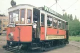 Postcard: Prague railcar 109 in front of Vozovna Střešovise (1950)