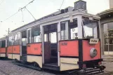 Postcard: Prague railcar 3063 in front of Vozovna Střešovise (1950)