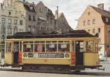 Postcard: Regensburg railcar 28 on Arnulfsplatz (1964)