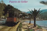 Postcard: Sóller tram line with railcar 2 in Port de Sóller (1963)