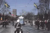 Postcard: Stockholm tram line 10 with railcar 449 on Lidingövägen (1966)