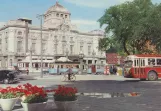 Postcard: Stockholm tram line 2 in front of Kungliga Dramatiska Teatern (1957)