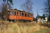 Postcard: Stockholm tram line 21 Lidingöbanan with railcar 5 near Brevik (1986)