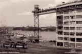 Postcard: Stockholm tram line 4 at Slussen (1954)