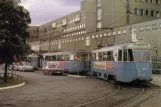 Postcard: Stockholm tram line 8 with railcar 429 at Södersjukhuset (1967)