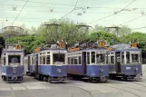 Postcard: Zürich railcar 321 at Kalkbreite / Bhf. Wiedikon (1987)