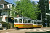 Postcard: Zürich tram line 6 with railcar 1389 on Toblerplatz (1987)