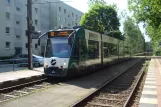 Potsdam tram line 92 with low-floor articulated tram 411 "Basel" at Gaußstr. (2013)