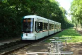 Potsdam tram line 94 with low-floor articulated tram 427 at Fontanestraße (2013)