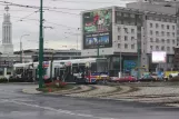 Poznań tram line 12 with articulated tram 409 near Most Teatralny (2009)