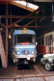 Prague museum tram 5602 inside Vozovna Střešovise (2001)