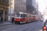 Prague tram line 14 with railcar 8312 on Vodičkova (2005)