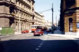 Prague tram line 17 with railcar 6739 on Křižovnická (1991)