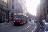 Prague tram line 22 with railcar 7070 on Ječná (2005)