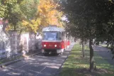 Prague tram line 22 with railcar 7070 on Mariánské hradby (2005)