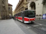 Prague tram line 27 with articulated tram 9058 on Křižovnická (2024)