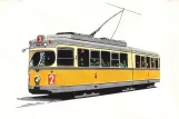 Prescription envelope: Copenhagen tram line 2 with articulated tram 806  (1993)