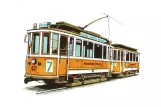 Prescription envelope: Copenhagen tram line 7 with railcar 40  (1993)