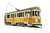 Prescription envelope: Copenhagen tram line 8 with railcar 511  (1993)