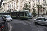 Rome tram line 8 with low-floor articulated tram 9246 close by Trastevere / Min Istruzione (2010)