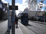 Rostock extra line 2 with low-floor articulated tram 689 at Neuer Markt (2015)