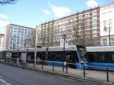 Rostock tram line 1 with low-floor articulated tram 603 at Lange Str. (2015)