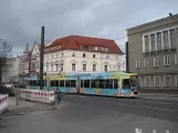 Rostock tram line 5 with low-floor articulated tram 656 near Paulstr. (2015)