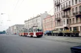 Saint Petersburg tram line 10 with railcar 4576 on Ligovskiy prospekt (1992)