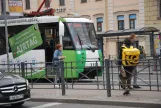 Saint Petersburg tram line 25 with low-floor articulated tram 1122 on Ligovsky Ave (2018)