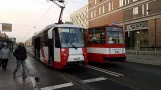 Saint Petersburg tram line 25 with railcar 1407 at Ligovskiy prospekt (2017)