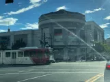 Salt Lake City regional line 701 Blue Line with articulated tram 1017 by Planetarium (2022)