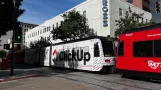 San Diego tram line Orange with articulated tram 4011 near 5th Avenue (2022)