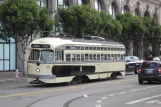 San Francisco F-Market & Wharves with railcar 1056 near Don Chee Way & Steuart (2010)