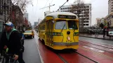 San Francisco F-Market & Wharves with railcar 1057 at Market Street & Powell Street (2019)