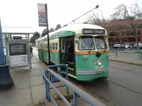 San Francisco F-Market & Wharves with railcar 1058 at The Embarcadero & Bay Street (2023)