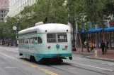 San Francisco railcar 1076 at Market & 4th (2010)