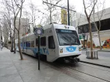 San Jose Blue Line with low-floor articulated tram 927 at Santa Clara (2023)