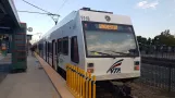 Santa Clara Orange Line with low-floor articulated tram 976 at Mountain View (2019)