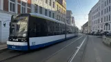 Schwerin low-floor articulated tram 811 on Goethestraße (2025)