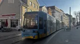 Schwerin low-floor articulated tram 829 on Goethestraße (2025)