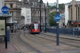 Sheffield Blue Route with low-floor articulated tram 116 on Commercial Road (2011)